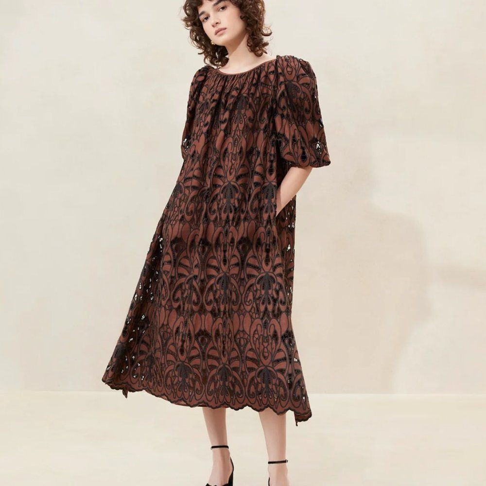 Loeffler Randall Mimi Black/Brown Oversized Dress
